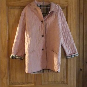 Pink Burberry Quilted Coat